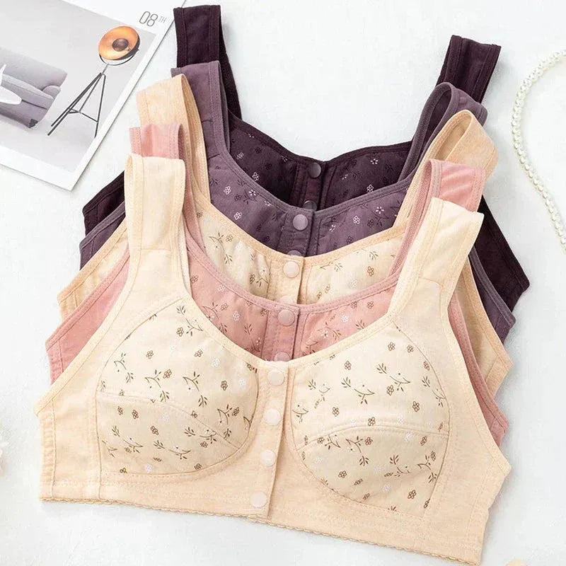 (Pack of 3) New Anti Sagging Front Open Cooling Cotton Bra