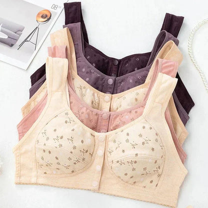 (Pack of 3) New Anti Sagging Front Open Cooling Cotton Bra