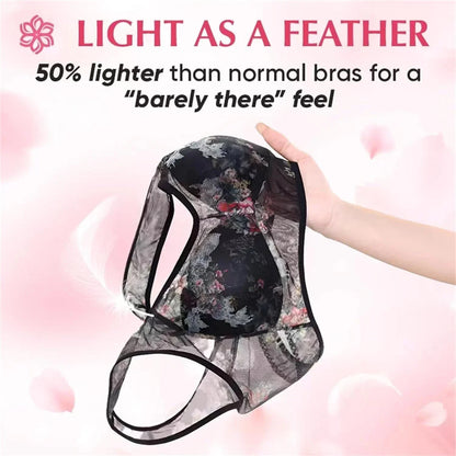 Lacy Bra, Ice Silk Cooling Bras, Ultra-thin Seamless Cooling Bra, Comfortable Bra