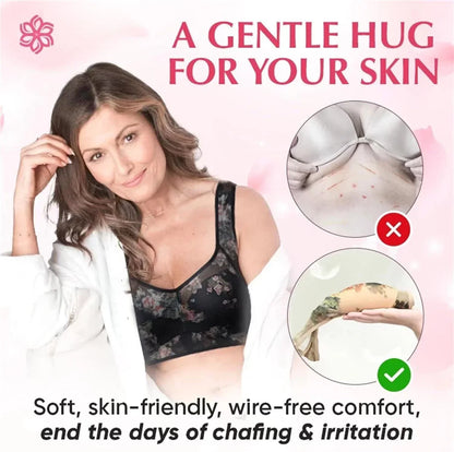 Lacy Bra, Ice Silk Cooling Bras, Ultra-thin Seamless Cooling Bra, Comfortable Bra